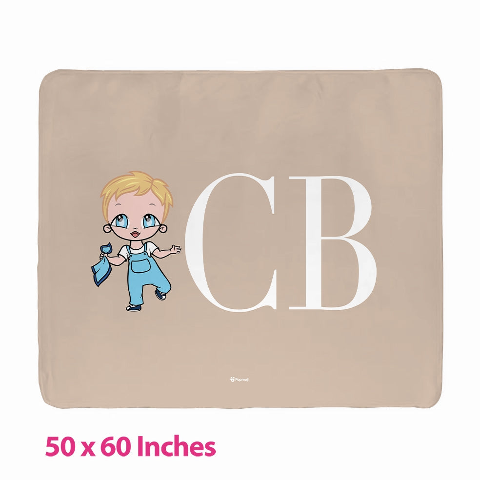 Babies Lux Initial Nude Landscape Fleece Blanket - Image 2