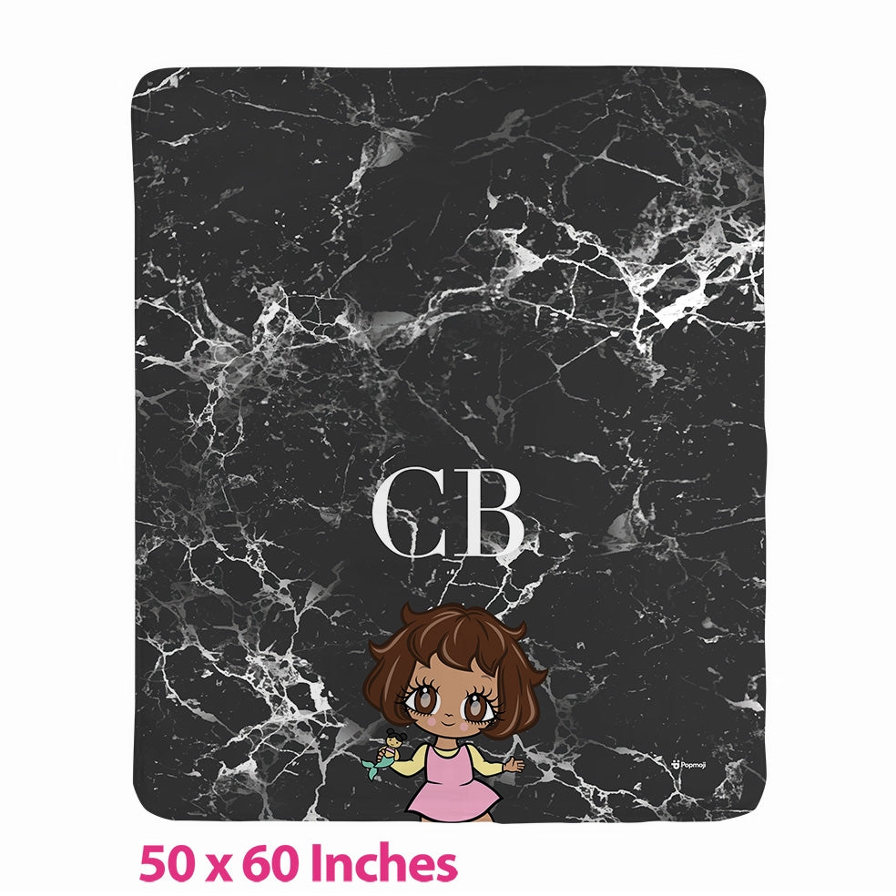 Babies Lux Collection Black Marble Fleece Blanket - Image 4