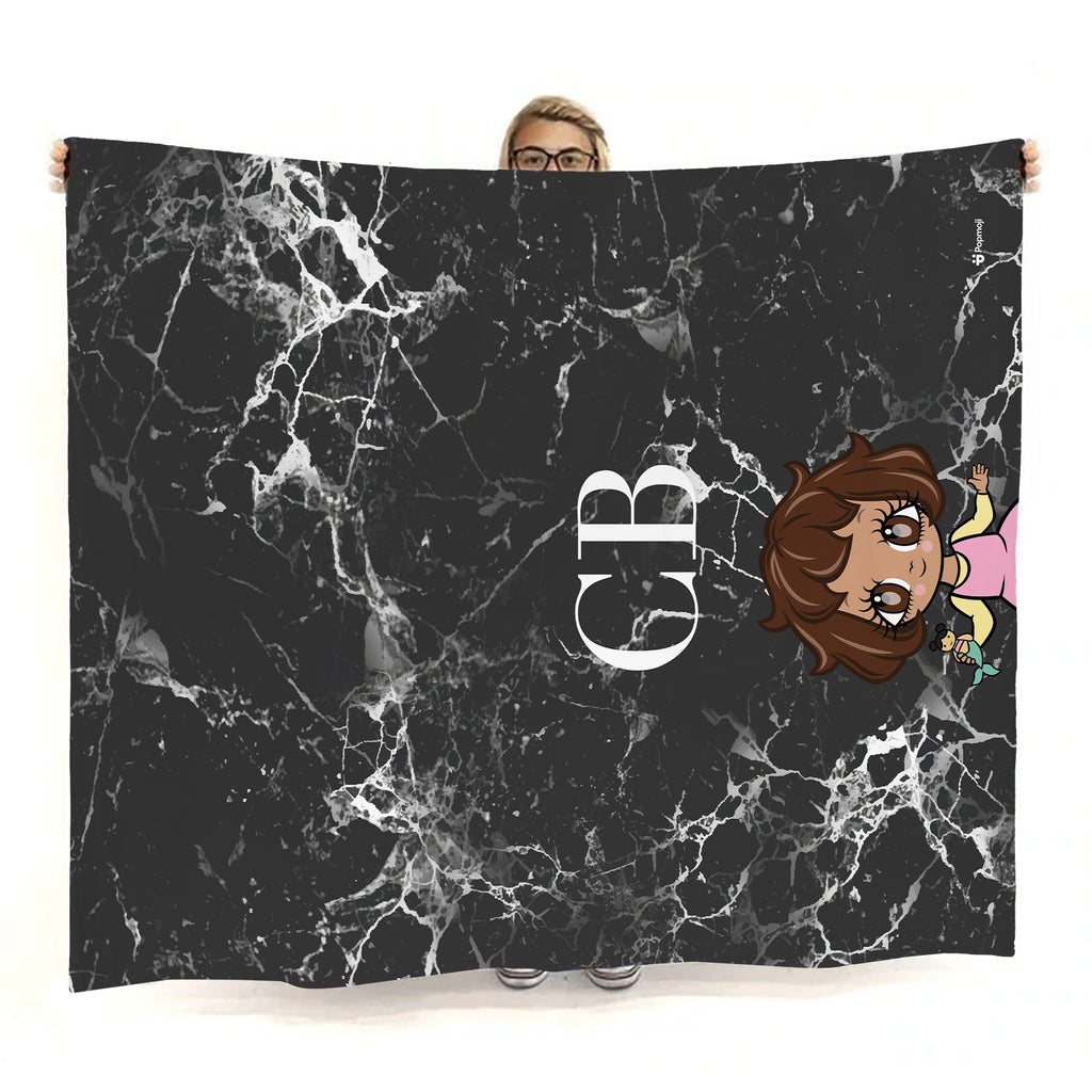 Babies Lux Collection Black Marble Fleece Blanket - Image 2