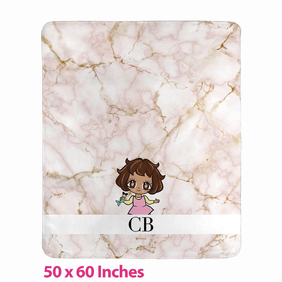 Babies Lux Collection Pink Marble Fleece Blanket - Image 1