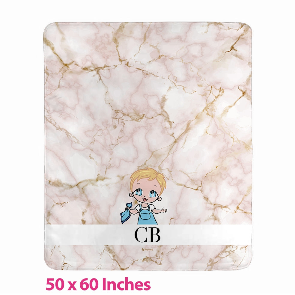Babies Lux Collection Pink Marble Fleece Blanket - Image 5