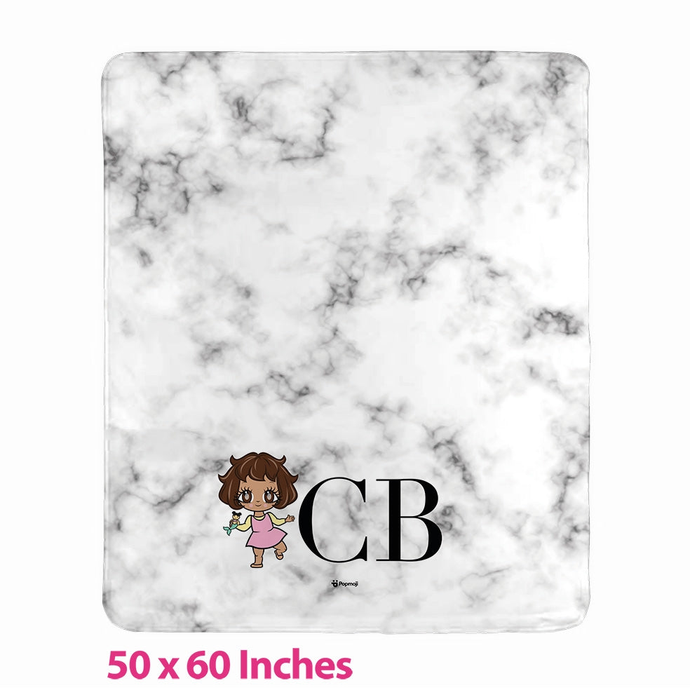 Babies Lux Collection White Marble Fleece Blanket - Image 5