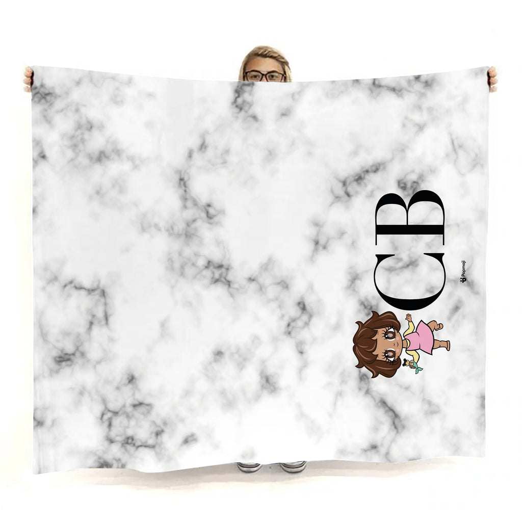 Babies Lux Collection White Marble Fleece Blanket - Image 2
