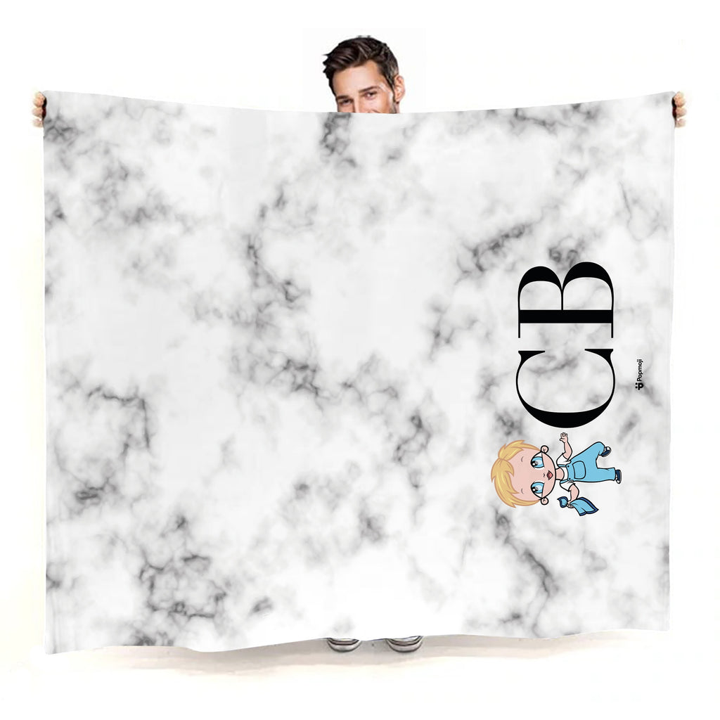 Babies Lux Collection White Marble Fleece Blanket - Image 4