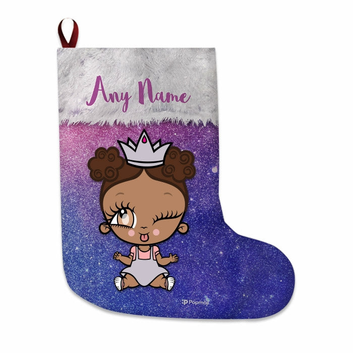 Babies Personalized Christmas Stocking - Galaxy Glitter - Image 1