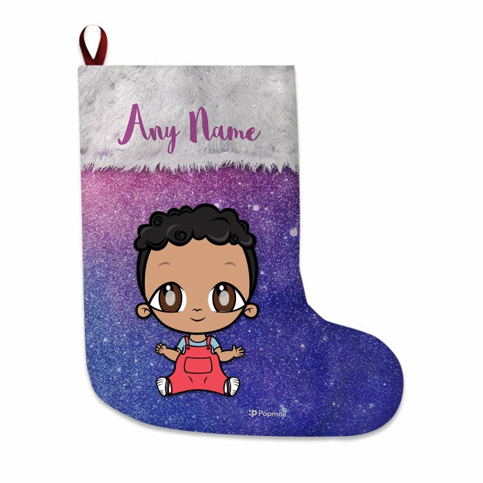 Babies Personalized Christmas Stocking - Galaxy Glitter - Image 2