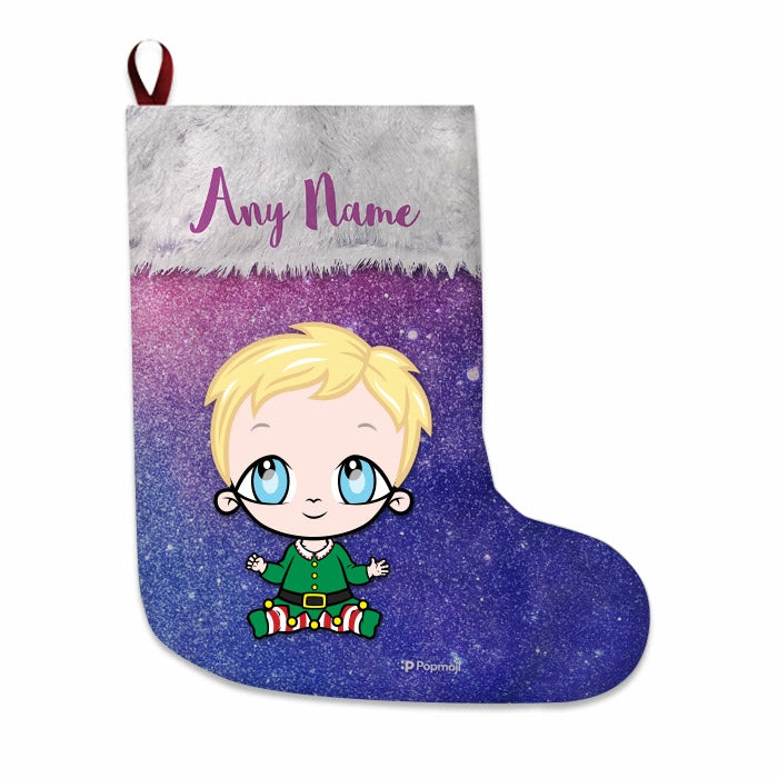 Babies Personalized Christmas Stocking - Galaxy Glitter - Image 4