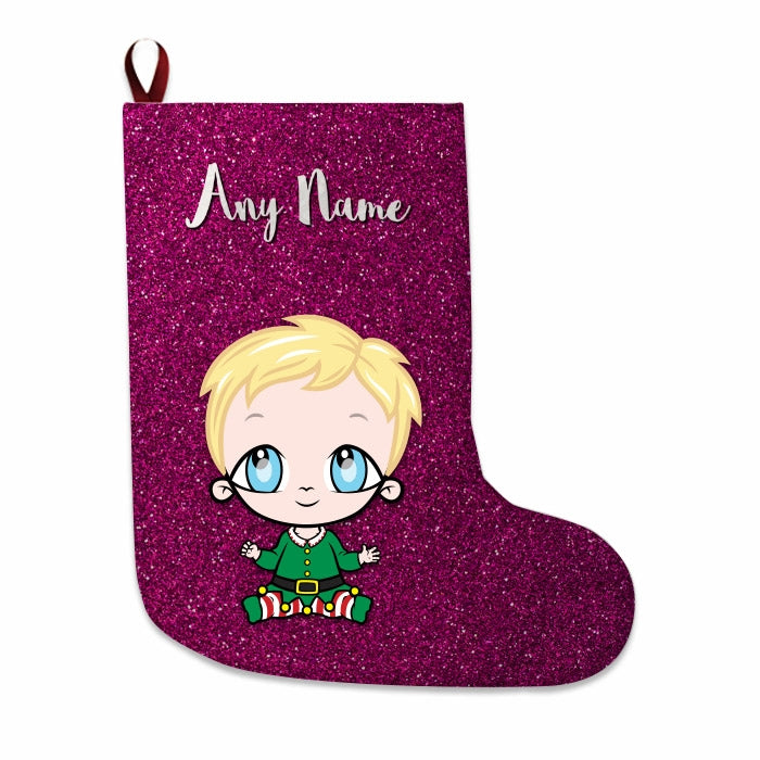 Babies Personalized Christmas Stocking - Pink Glitter - Image 2