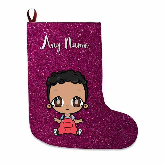 Babies Personalized Christmas Stocking - Pink Glitter - Image 3