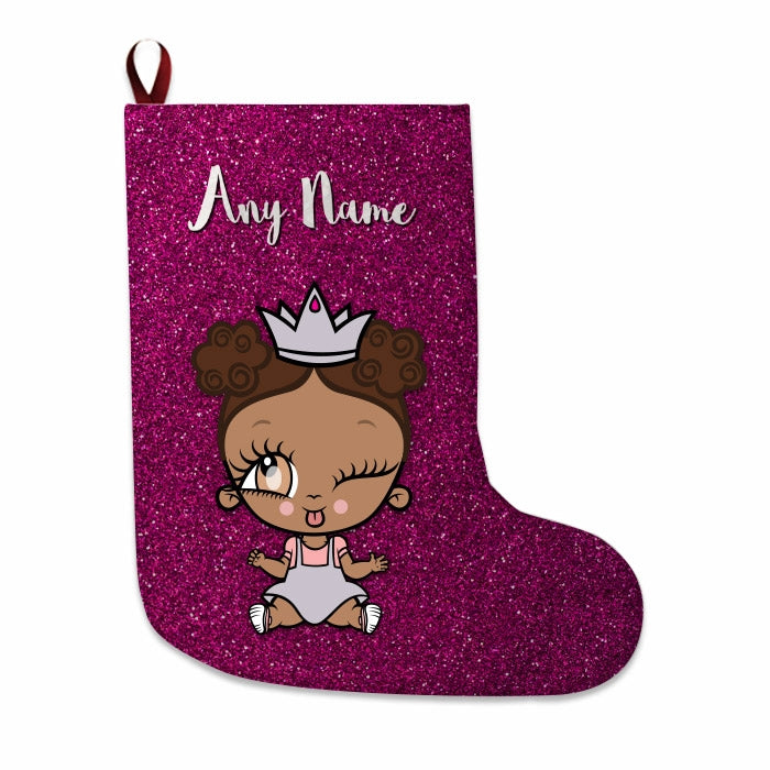 Babies Personalized Christmas Stocking - Pink Glitter - Image 4