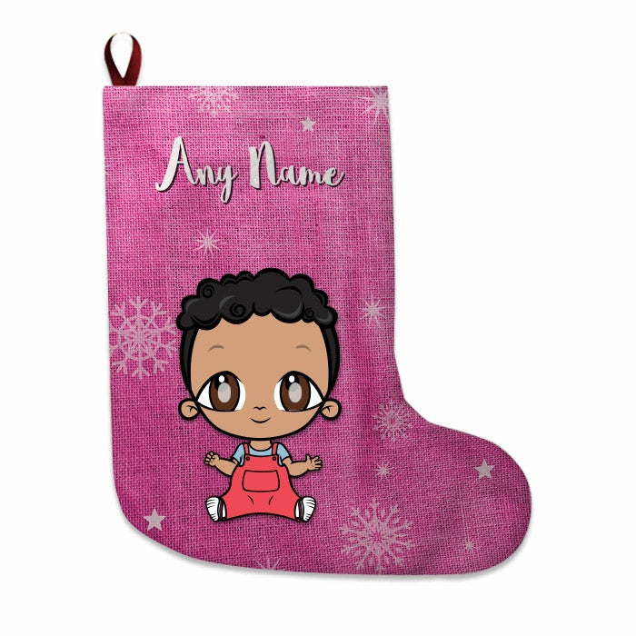 Babies Personalized Christmas Stocking - Pink Jute - Image 3