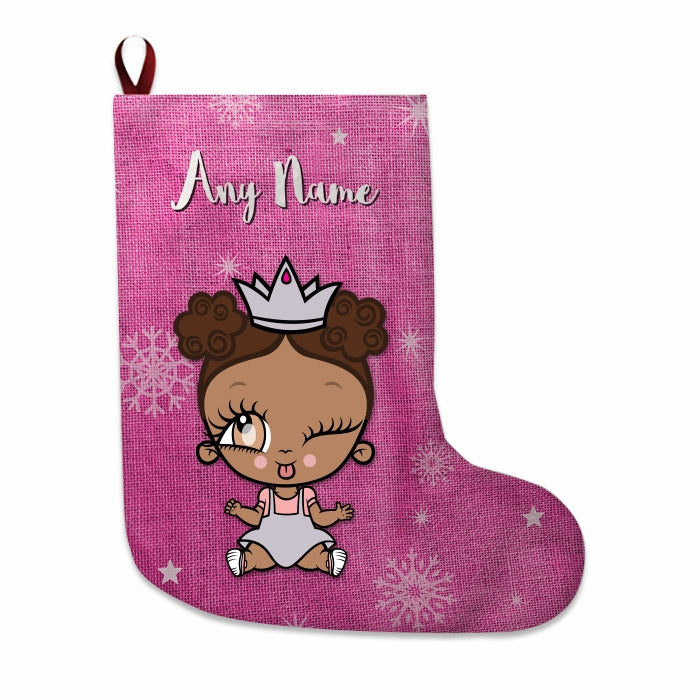Babies Personalized Christmas Stocking - Pink Jute - Image 4