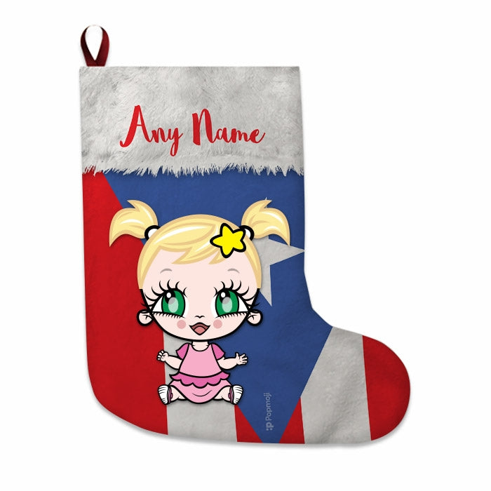 Babies Personalized Christmas Stocking - Puerto Rican Flag - Image 4
