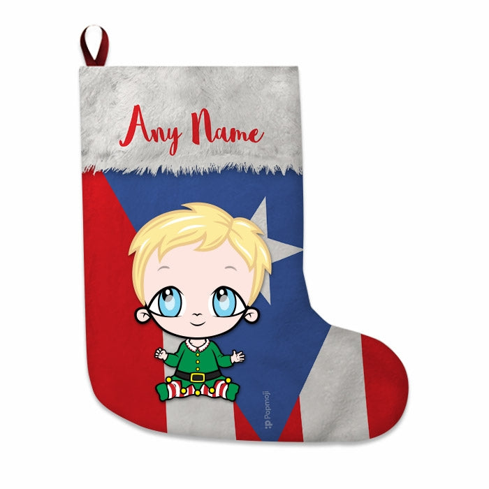Babies Personalized Christmas Stocking - Puerto Rican Flag - Image 3