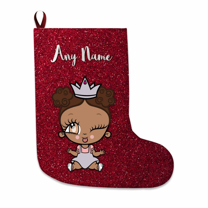 Babies Personalized Christmas Stocking - Red Glitter - Image 2