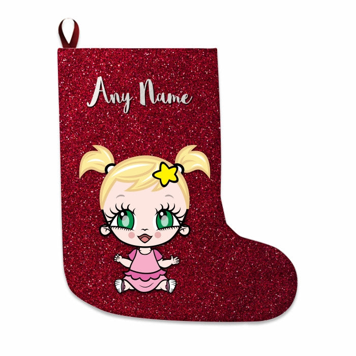 Babies Personalized Christmas Stocking - Red Glitter - Image 4