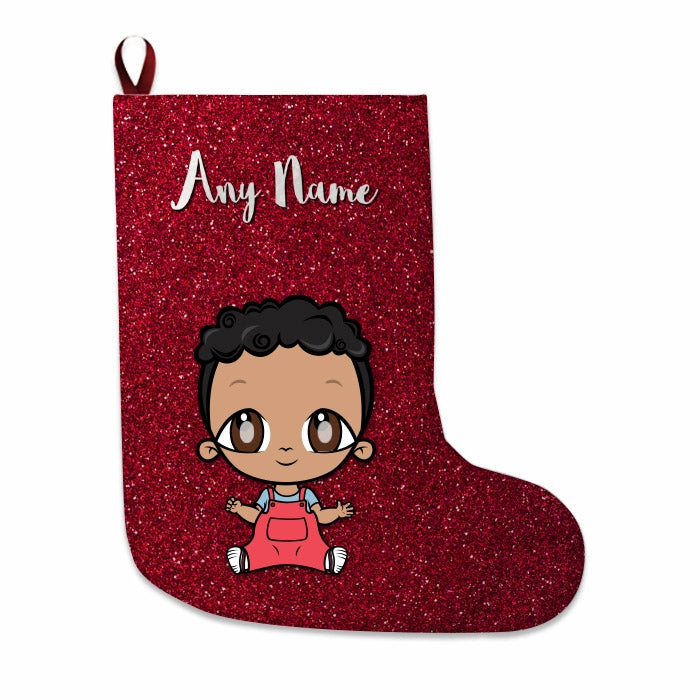 Babies Personalized Christmas Stocking - Red Glitter - Image 3