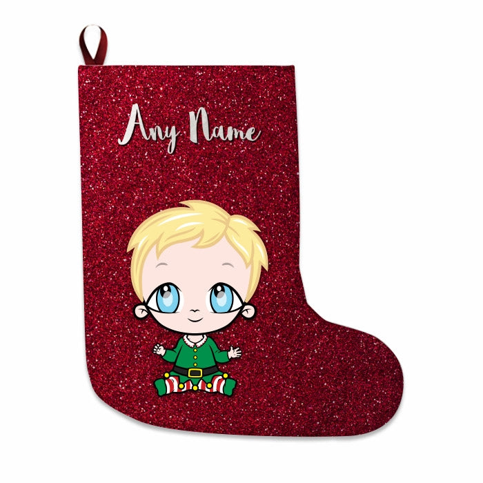 Babies Personalized Christmas Stocking - Red Glitter - Image 1