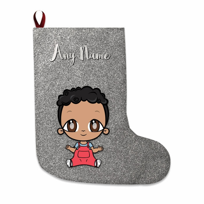 Babies Personalized Christmas Stocking - Silver Glitter - Image 2