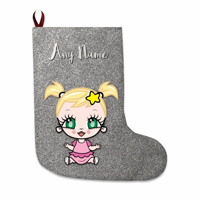 Babies Personalized Christmas Stocking - Silver Glitter - Image 3