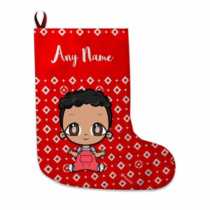 Babies Personalized Christmas Stocking - Diamonds Pattern - Image 2