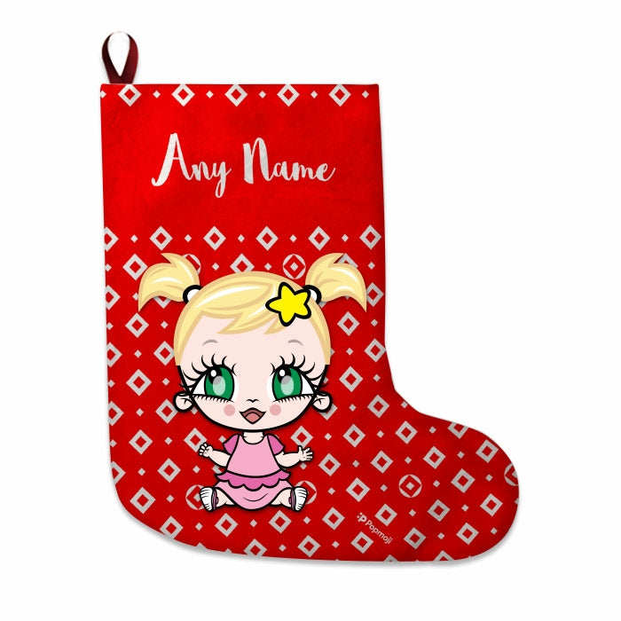 Babies Personalized Christmas Stocking - Diamonds Pattern - Image 3