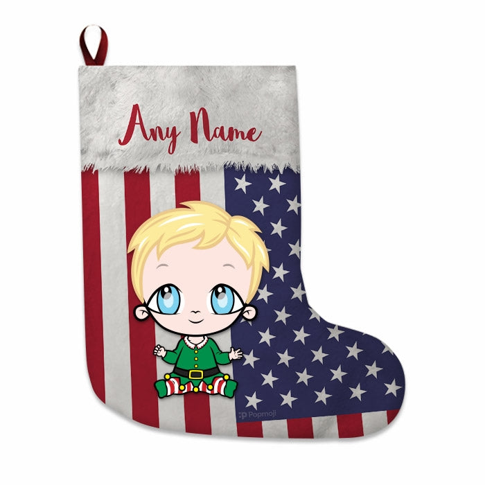 Babies Personalized Christmas Stocking - American Flag - Image 2