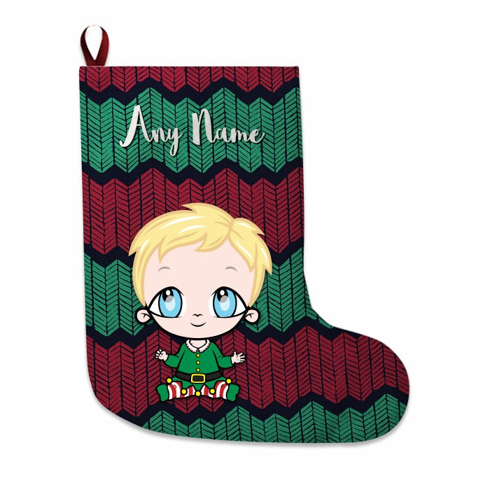 Babies Personalized Christmas Stocking - Zig Zags - Image 1