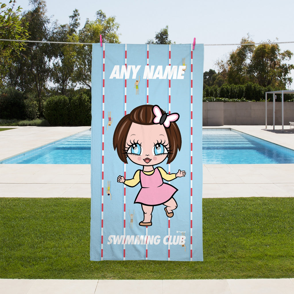 Early Years Personalized Lanes Swimming Towel - Image 1