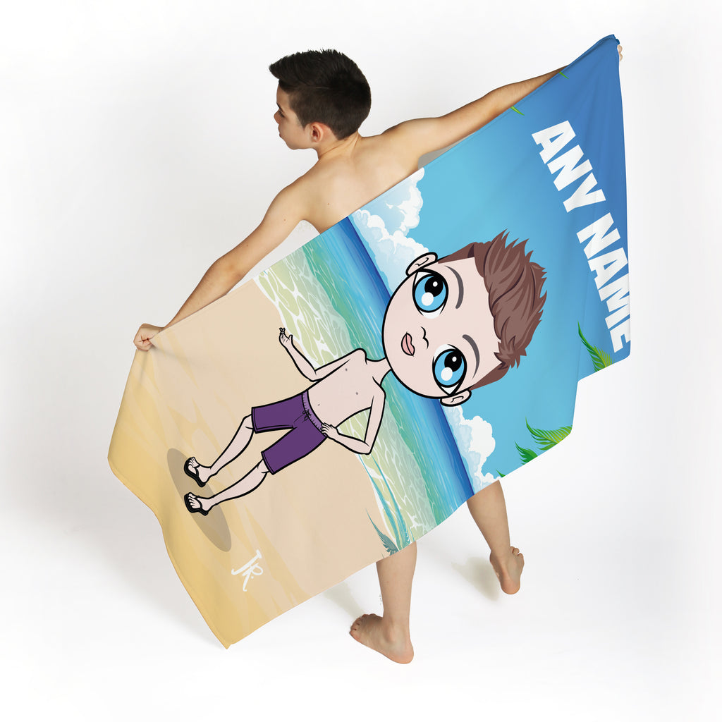 Boys Personalized Seaside Beach Towel