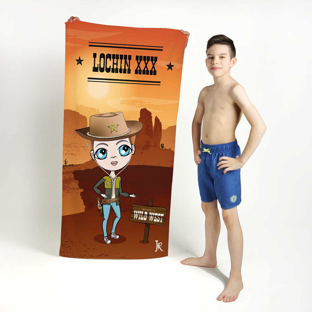Boys Personalized Cowboy Beach towel