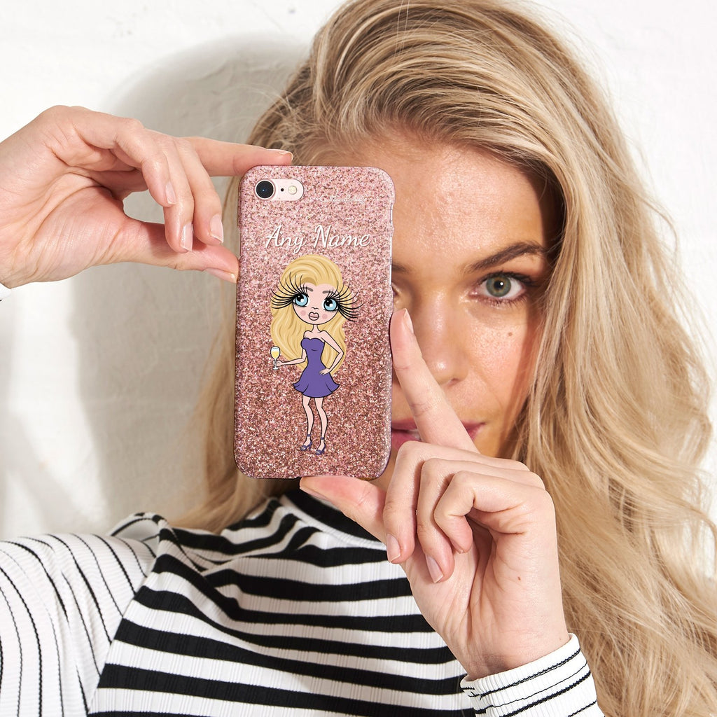 ClaireaBella Personalized Glitter Effect Phone Case - Blush - Image 3