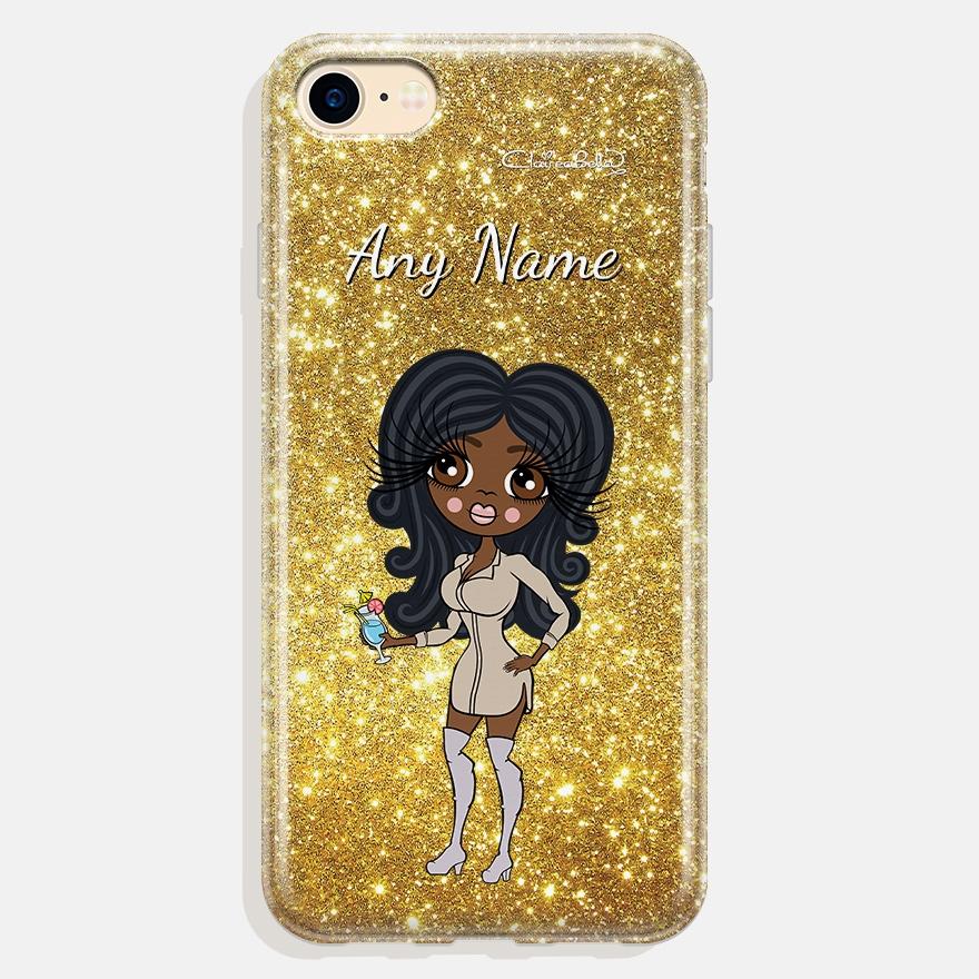 ClaireaBella Personalized Glitter Effect Phone Case - Gold - Image 0