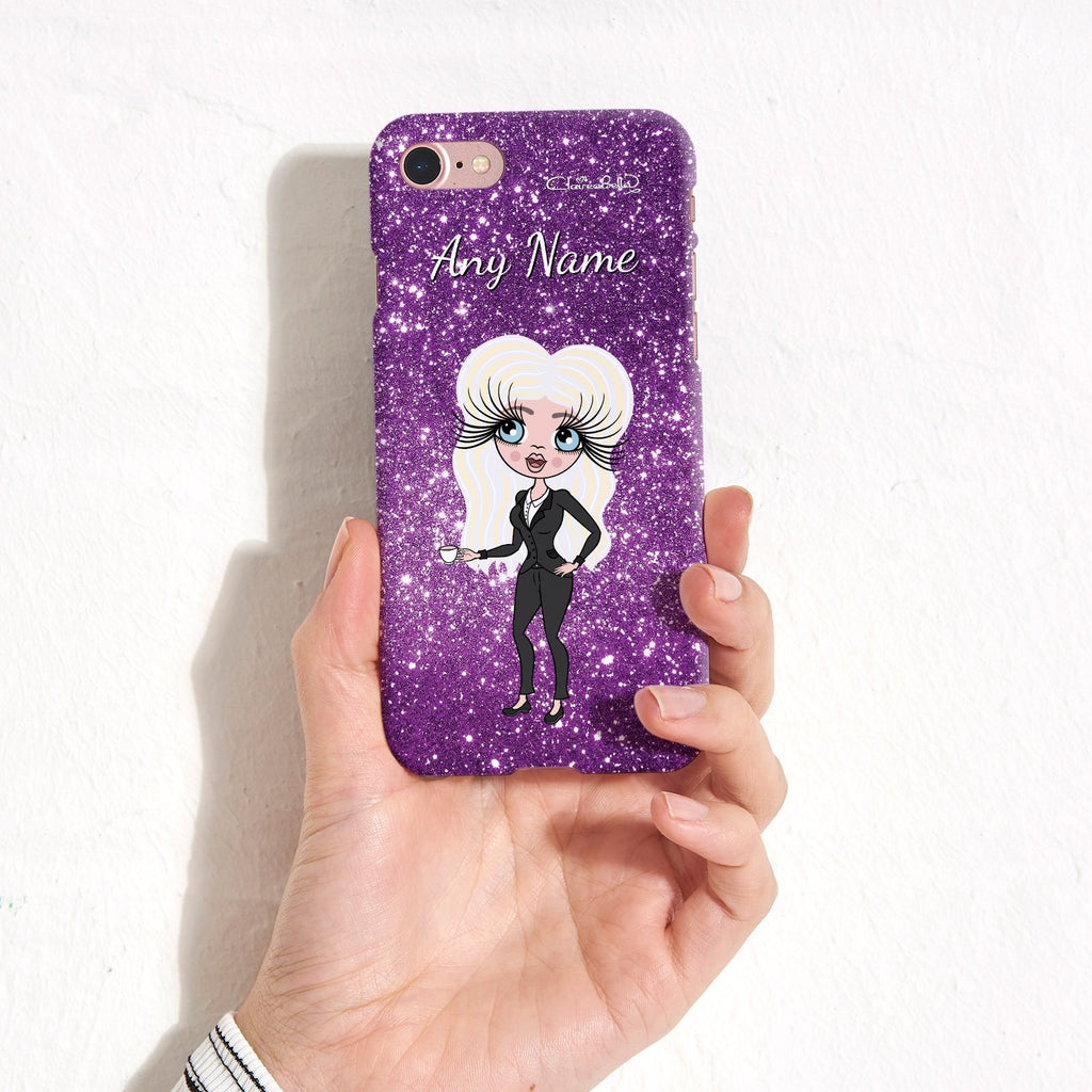 ClaireaBella Personalized Glitter Effect Phone Case - Purple - Image 2
