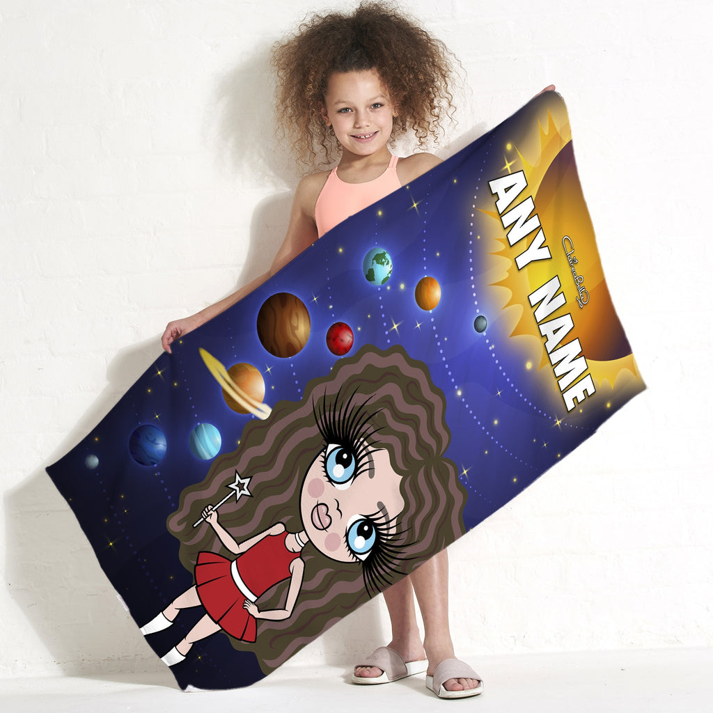 ClaireaBella Girls Space Galaxy Beach Towel - Image 1