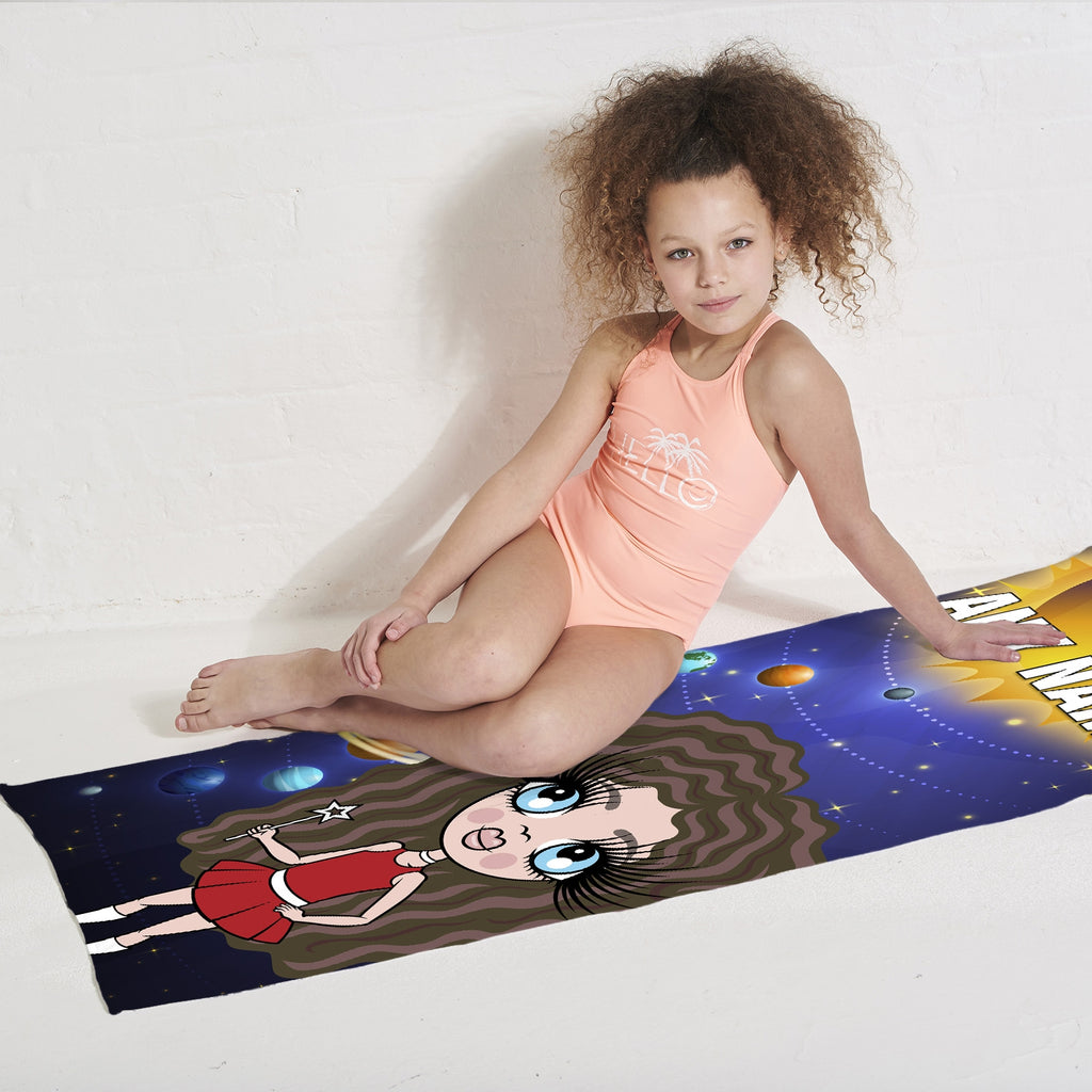 ClaireaBella Girls Space Galaxy Beach Towel - Image 4