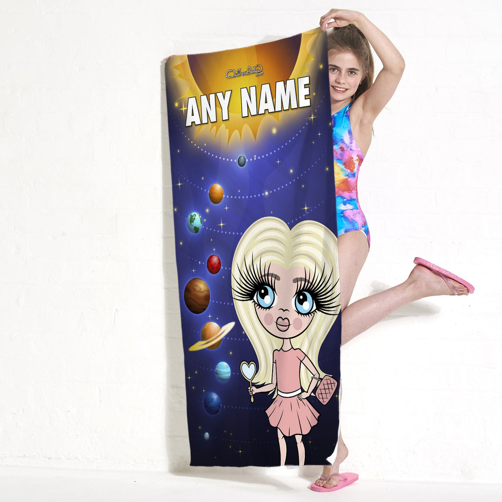 ClaireaBella Girls Space Galaxy Beach Towel - Image 2