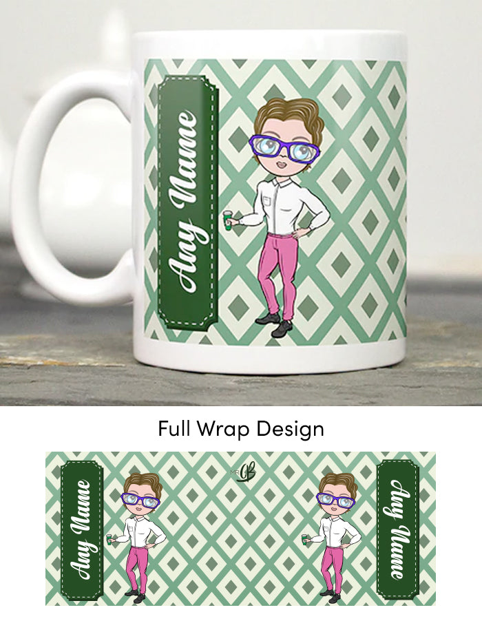Mens Personalized Geo Print Mug