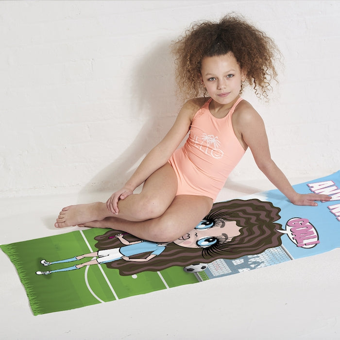 ClaireaBella Girls Footballing Goals Beach Towel - Image 3