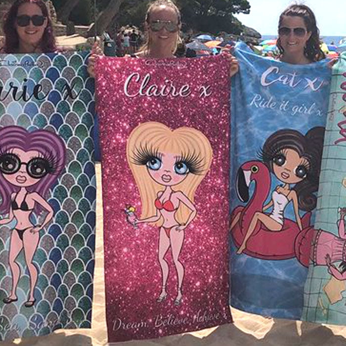 ClaireaBella Glitter Effect Beach Towel - Image 17