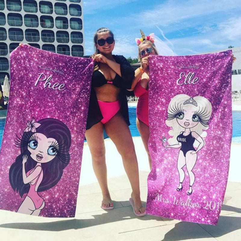 ClaireaBella Glitter Effect Beach Towel