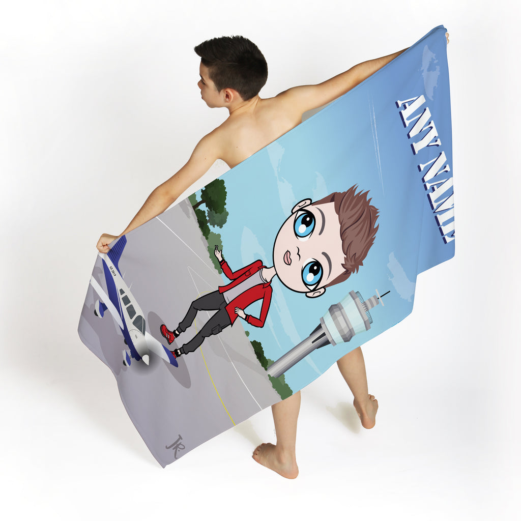 Boys Personalized Airplanes Beach Towel