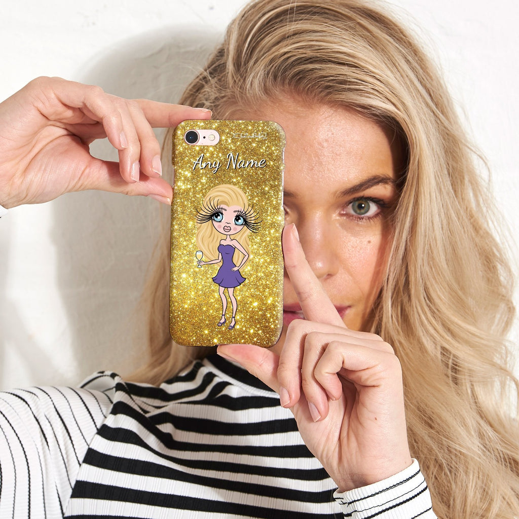 ClaireaBella Personalized Glitter Effect Phone Case - Gold - Image 2
