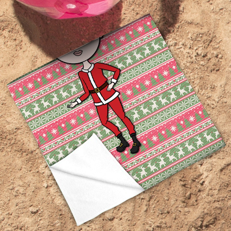 Jnr Boys Christmas Jumper Beach Towel - Image 3