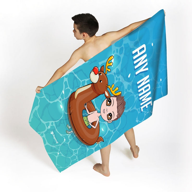 Jnr Boys Inflatable Reindeer Beach Towel - Image 2