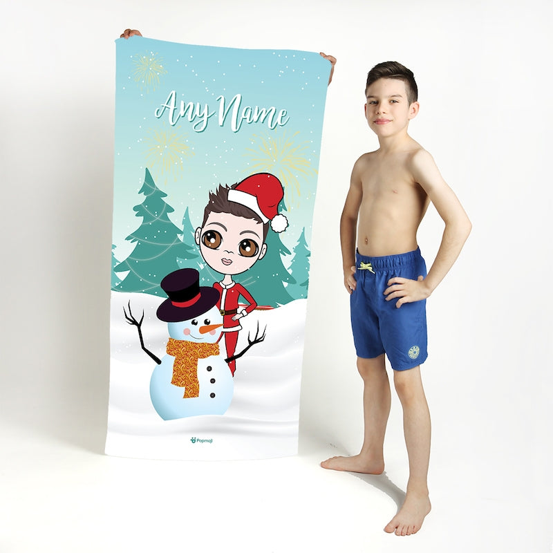 Jnr Boys Snow Fun Beach Towel - Image 1