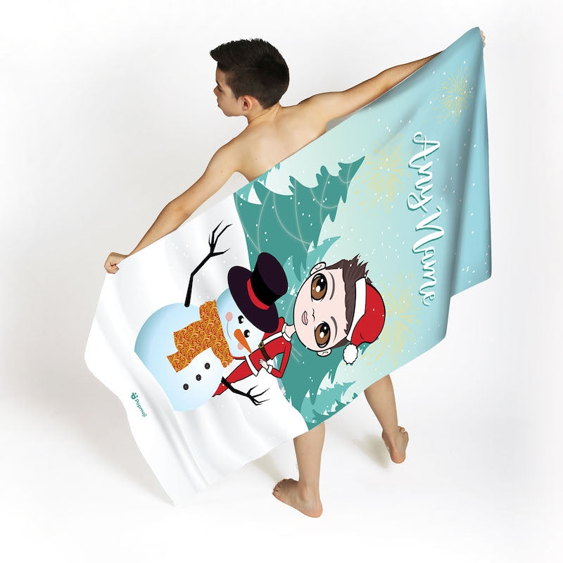 Jnr Boys Snow Fun Beach Towel - Image 2