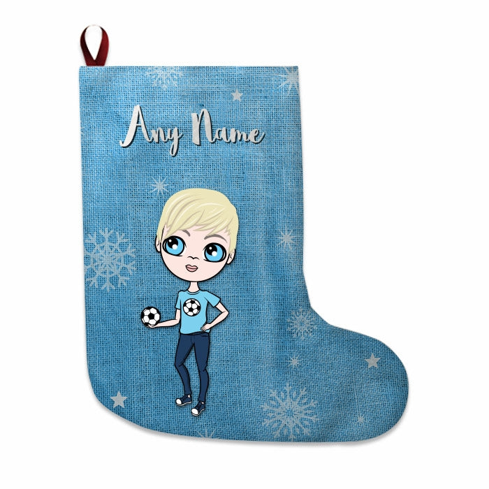 Boys Personalized Christmas Stocking - Blue Jute - Image 4