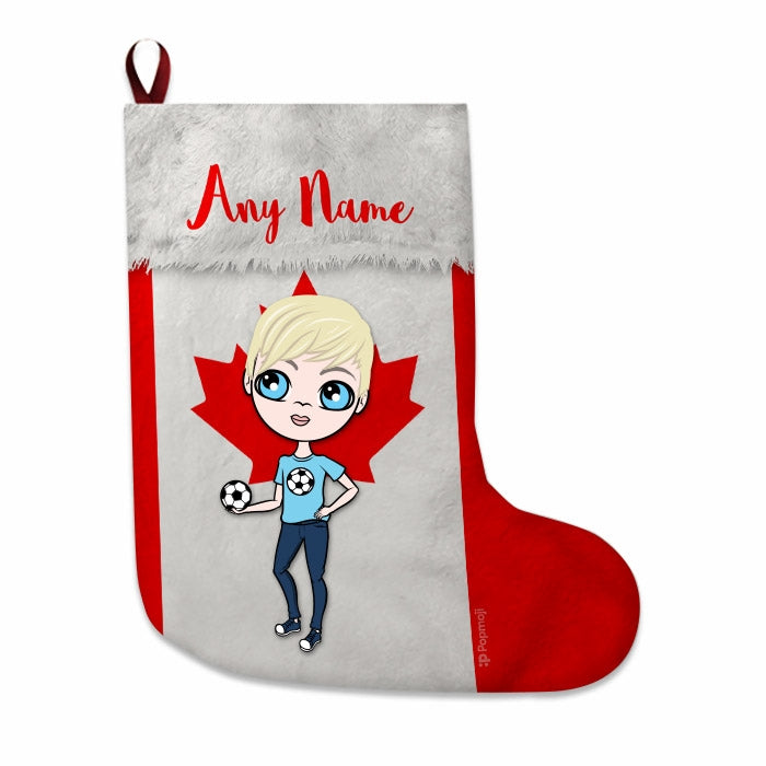 Boys Personalized Christmas Stocking - Canadian Flag - Image 2