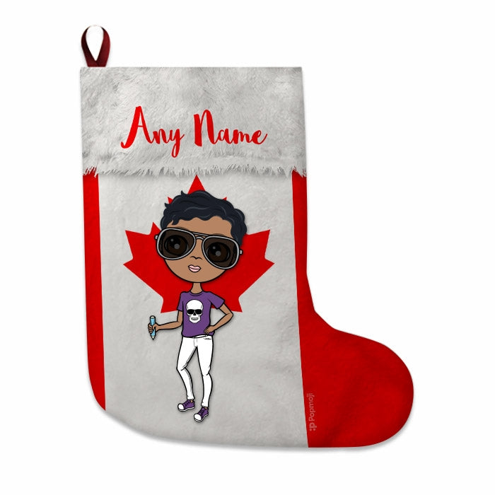 Boys Personalized Christmas Stocking - Canadian Flag - Image 4